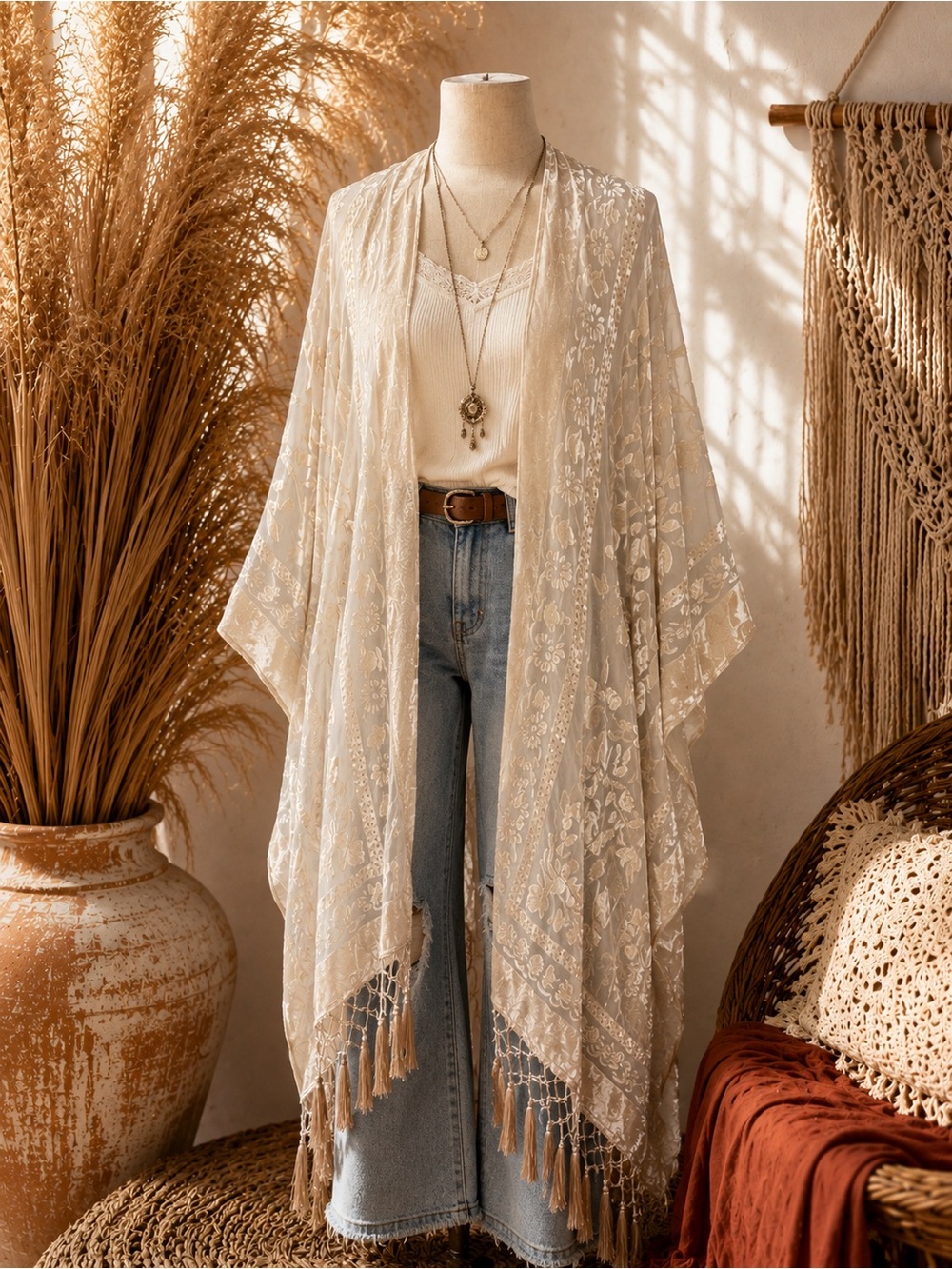 Free people night bird kimono